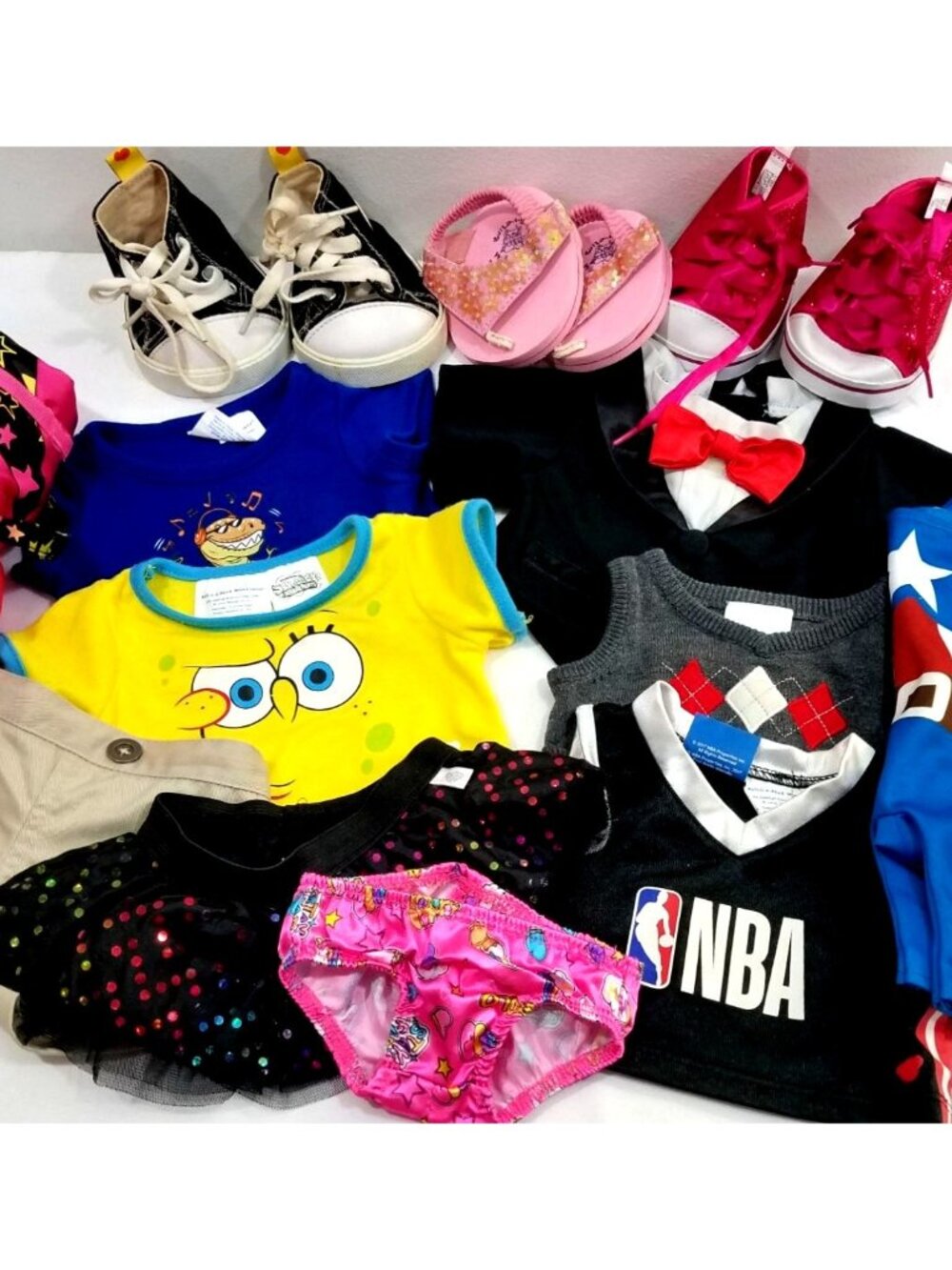 Build-A-Bear Workshop Clothing Shoes NBA SpongeBob Tuxedo Sleeping Bag Sneakers